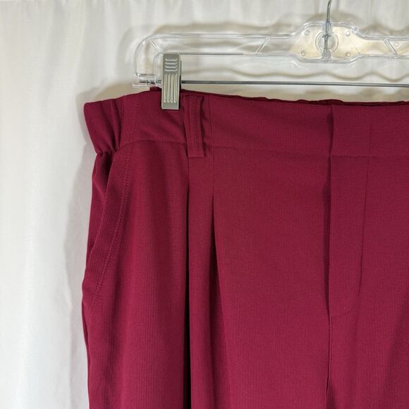 Halara Wide Leg Capri Women's XL Tall Purple Red Pull On Pleated Pockets - Picture 2 of 10